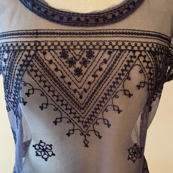 Free People Vicki Lace Embroidered Mesh Crop Top - Picture 4 of 7